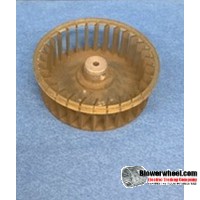 Single Inlet Plastic Blower Wheel 3-3/16" Diameter 1-1/8" Width 1/8" Bore with Counterclockwise Rotation SKU: 03060104-004-PS-CCW-01
