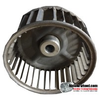 Single Inlet Steel Blower Wheel 4-3/16" Diameter 1-7/8" Width 1/2" Bore with Clockwise Rotation SKU: 04060228-016-S-AA-CW-001