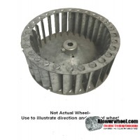 Single Inlet Galvanized Steel Blower Wheel 6-5/16" D 2-1/16" W 5/16" Bore-Counterclockwise  rotation- with inside hub SAMPLE WHEEL