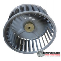 Single Inlet Steel Blower Wheel 5-1/4" Diameter 2-7/16" Width 1/4" Bore with Counterclockwise Rotation SKU: 05080214-008-S-AA-CCW-001