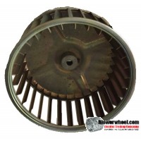 Single Inlet Galvanized Steel Blower Wheel 5-1/4" Diameter 2-7/16" Width 1/4" Bore with Clockwise Rotation SKU: 05080214-008-GS-AA-CW-001