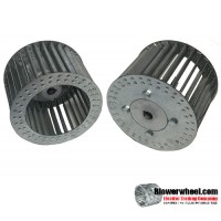 Single Inlet Aluminum Blower Wheel 12-3/8" Diameter 5-1/2" Width 1" Bore Counterclockwise rotation with an Inside Hub
