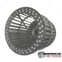 Single Inlet Steel Blower Wheel 6-1/2" D 6" W 1" Bore-Counterclockwise  rotation- with inside hub, re-rods and rings  SKU: 06160600-100-HD-S-CCW-R-W