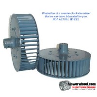 Single Inlet Steel Blower Wheel 9" D 3-1/8" W 3/4" Bore-Counterclockwise  rotation- with outside hub SKU: 09000304-024-HD-S-CCW-O