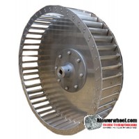Single Inlet Aluminum Blower Wheel 18" D 4-1/8" W 3/4" Bore-Clockwise  rotation- with inside hub SKU: 18000404-024-HD-A-CW