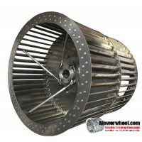 Double Inlet Aluminum Blower Wheel 18-1/2" D 18-1/4" W 1-11/16" Bore-Clockwise-Counterclockwise  rotation- single neck hub with Re-rods  SKU: 18151808-122-HD-A-CCWCWDW-R