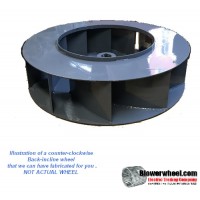 Backward Incline Steel Blower Wheel 10" D 3-1/8" W 28mmHub-Counterclockwise - inside hubs- Flat top (NO CONE) - SKU: BIW10000304-28mm-HD-S-CCW-IHOH