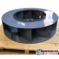 Backward Incline Steel Blower Wheel 14" D 5" W 1-1/8" Bore-Clockwise  rotation- with inside hub and nine blades SKU: BIW14000500-P104-HD-S-BLADE9-CW