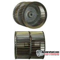 Double Inlet Steel Blower Wheel 10" D 7-1/4" W 5/8" -Clockwise-Counterclockwise  rotation- with  double neck hub  SKU: 10000708-020-HD-S-CWCCWDW