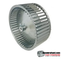 Lau Double Inlet Aluminum with Steel Hub Blower Wheel 6-5/16" diameter 7-5/8" width 1/2" bore Clockwise Rotation