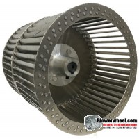 Double Inlet Steel Blower Wheel 8-1/4" D 8-7/8" W 15/16" Bore-Clockwise  rotation- with single neck hub and re-rods SKU: 08080828-030-HD-S-DICW-R