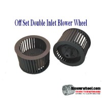 Offset Double Inlet Galvanized Steel Blower Wheel 11-1/2" D 11-1/4" W 1" Bore-Counterclockwise  rotation- with single neck hub SKU: 11161108-1000-HD-GS-CCWDW-OFFSET
