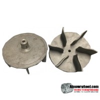 Paddle Wheel Cast Aluminum Blower Wheel 8-1/2" Diameter 3" Width 1/2" Bore with    with an outside hub SKU: PW08160300-016-CastA-Blade6Foil-01 AS IS