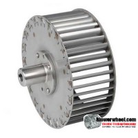 Single Inlet Steel Blower Wheel 8" D 4-1/8" W 5/8" Bore-Counterclockwise  rotation- with outside hub and re-rods SKU: 08000404-020-HD-S-CCW-O-R