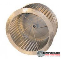 Single Inlet Aluminum Blower Wheel 15-3/8" Diameter 7-1/2" Width 1" Bore Counterclockwise rotation with an Inside Hub and Re-Rods