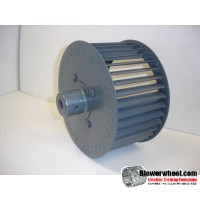 Single Inlet Aluminum Blower Wheel 9" Diameter 5-1/8" Width 9/16" Bore Clockwise rotation with an Outside Hub