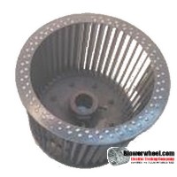 Sample Single Inlet Aluminum Blower Wheel 8" D 4" W 1/2" Bore-Clockwise  rotation- with inside hub SKU: 08160400-016-A-T-CW