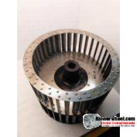 Double Inlet Aluminum Blower Wheel 10-13/16" Diameter 6-3/8" Width 1" Bore Counterclockwise rotation with a Single Neck Hub