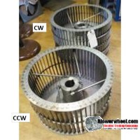 Single Inlet Steel Blower Wheel 12-3/8" Diameter 6" Width 1" Bore Counterclockwise rotation with a Outside Hub and Re-Ring