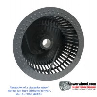 Single Inlet Aluminum Blower Wheel 9" Diameter 4-1/8" Width 1/2" Bore Clockwise rotation with Inside Hub with Re-Rods and Re-Ring