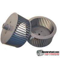 Single Inlet Steel Blower Wheel 12-3/8" Diameter 7-1/2" Width 1" Bore Clockwise rotation with an Outside Hub